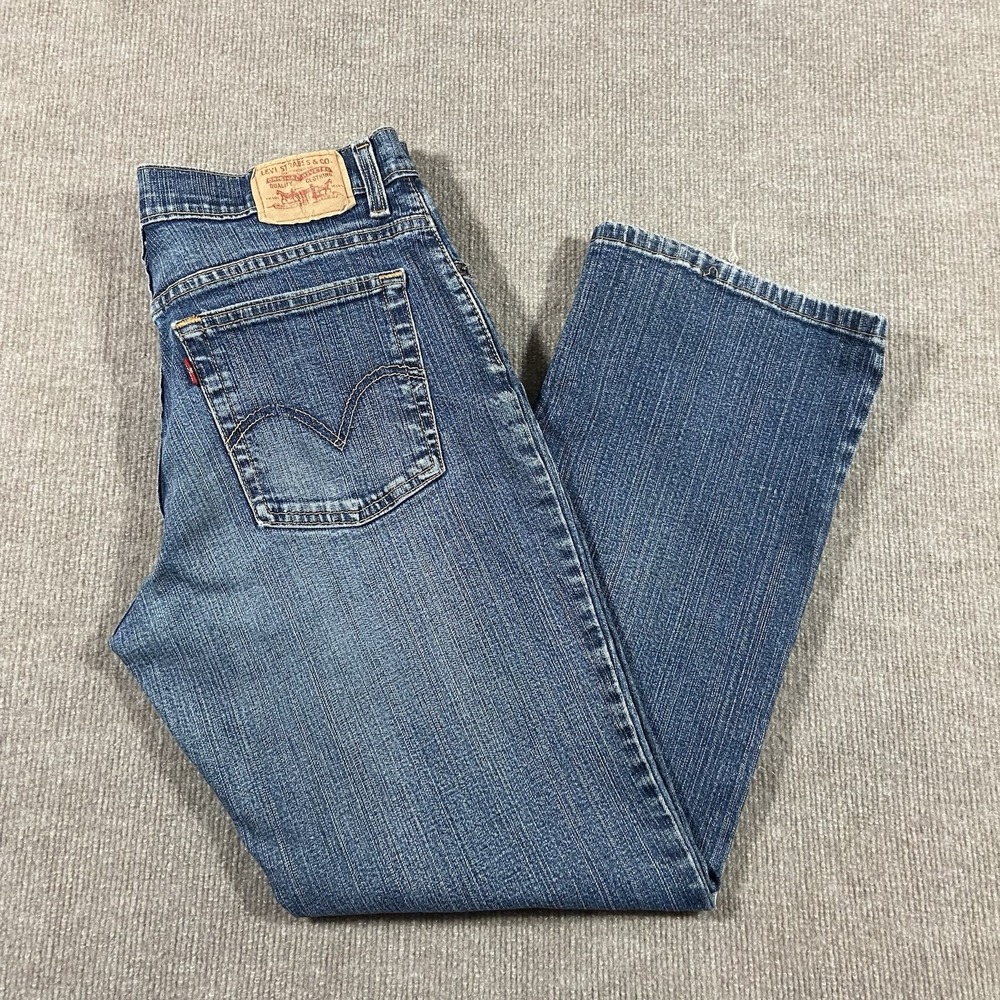 Levis 550 Jeans Womens 14S Relaxed Bootcut Blue‎ Denim Stretcg Faded Western Y2K